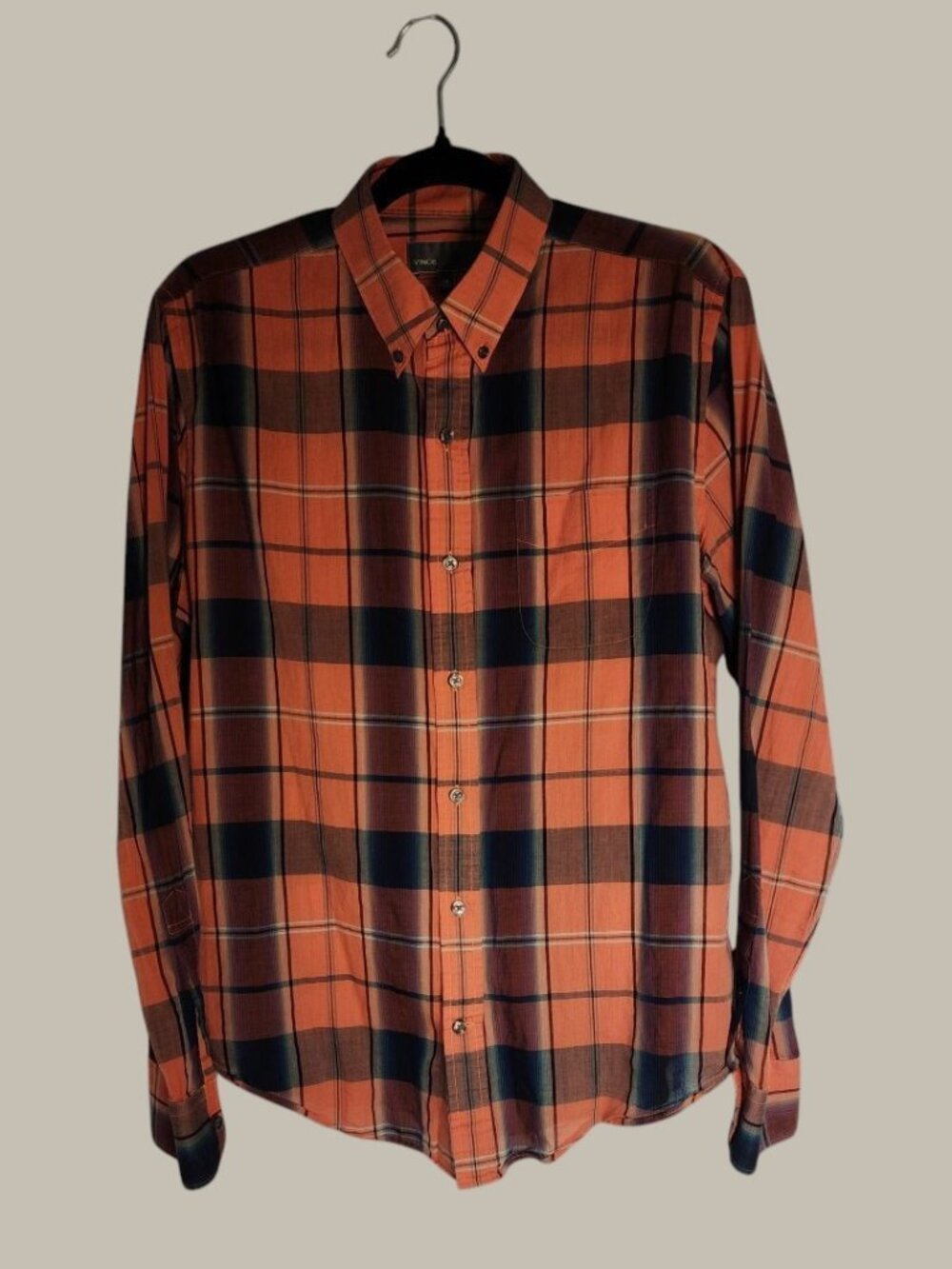 Vince Mens Plaid Buttondown Longsleeve - Small
